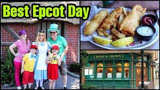 Meeting Alice in Wonderland at Epcot & Rose & Crown Review in the United Kingdom Pavilion