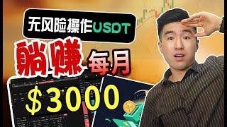 【爆賺祕密】每月躺賺3000美金，零風險操作USDT套利！使用穩定幣USDT/USDC/BUSD對敲，低門檻賺錢致富！secret of earning $3000/month lying down