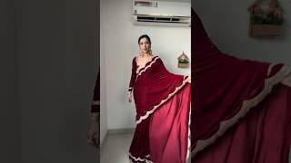 Beautiful  Velvet Saree  for winter ️️ #wedding #outfitideas #viral #cataloguebyab