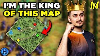 I Am The KING of Black Forest | 1v4 AoE2
