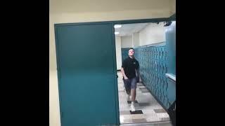 Boy hits head on door frame