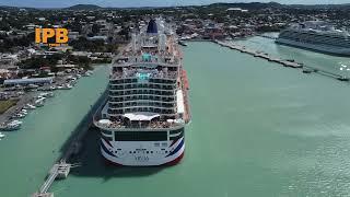 Drone footage of Arvia cruise ship