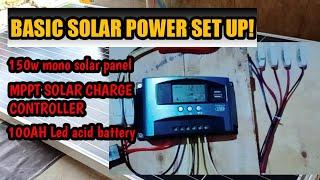 Paano mag install ng solar power generator | Basic solar set up | 150w solar panel Mppt controller |