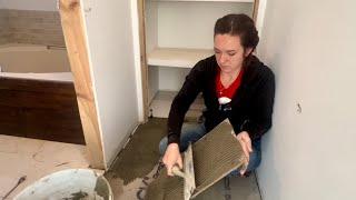 TILING & GROUTING MY HALLWAY | My Total Home Renovation 