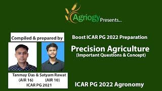 Precision Agriculture at a glance | Important Questions & concepts | ICAR PG 2022 | Agronomy #ICARPG