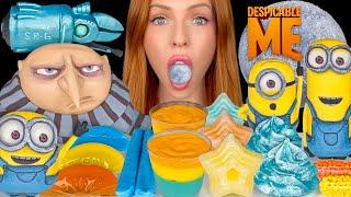 ASMR MUKBANG, Despicable Me Dessert, Edible Moon, Gru, Laffy Taffy Blue Razz Candy, Minions Jelly 먹방