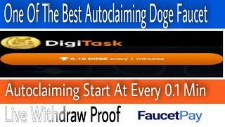 Top instant  dogecoin faucet/Auto claim every 0.1 min/ Manual claiming every 1 min.