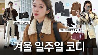 지금 입기 딱 좋은 겨울 일주일 OOTD 코디 ️ 따뜻하고 예쁜 찐 데일리룩 (+뉴 아우터 패션하울)