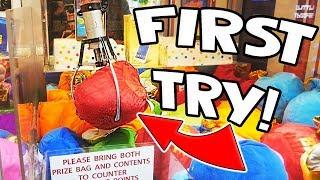 I WON A MYSTERY BAG FIRST TRY! || Lucky Leo's Arcade!