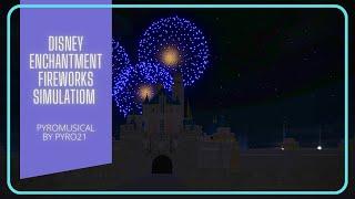 (4K) Disney Enchantment Fireworks Fwsim by Pyro21