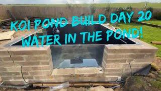 Koi Pond build day 20- Spin drifter and filling the pond!