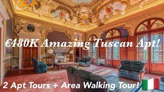 Double Property Tour + Walk Around Tuscany Town “Acquaviva” and see Entire Area!