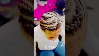 Girls natural hair braided style #naturalhaircare #braidsforgirls #braids #mixedhair