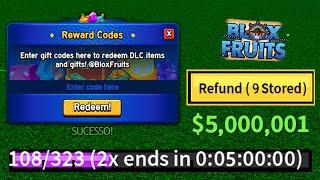 NOVO CÓDIGO DE 5 HORAS EXP + 28 CÓDIGOS DE 2X XP BELI E RESET NO BLOX FRUITS 2024 - blox fruit codes