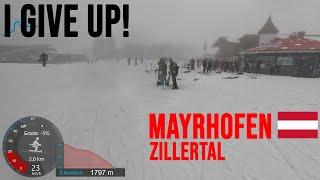 [4K] Skiing Mayrhofen, I Give Up! - Pistes 55 32 33 26 27 & 28, Zillertal Austria, GoPro HERO11