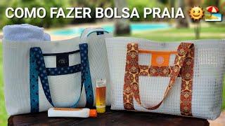 COMO FAZER BOLSA PRAIA COM TELA TRELIÇA 