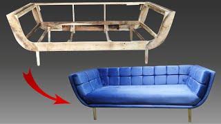 Luxury Tuxedo Sofa - DIY 3 Seater Sofa | Wood Link