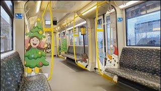 [4K] U-Bahn Berlin - Mitfahrt H01 (5046) "Weihnachtszug" auf der U5