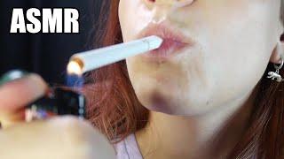 ASMR Smoking | Cigarette burning sounds, inhale & exhale sounds (detailed close-up)