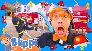 Fire Truck Song | BLIPPI MUSIC VIDEO! | Sing Along With Me! | Kids Songs