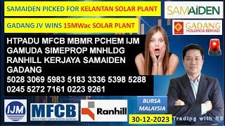 Daily KLSE BURSA UPDATE - 30-12-2024 SAMAIDEN PICKED FOR KELANTAN SOLAR PLANTIJM GAMUDA PESTECH