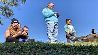 FEEDING DUCKS At The PARK...  (LUCIANOTV WEBISODE)