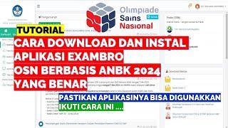 CARA DOWNLOAD DAN LOGIN EXAMBRO OSN BERBASIS ANBK 2024