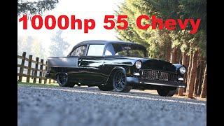 Blacked out 1000hp 1955 Chevy ProTouring build by MetalWorks Classic Auto Restoration. Supercharged