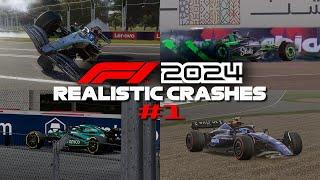 F1 2024 REALISTIC CRASHES #1
