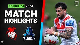 NRL 2024 | Dragons v Titans | Match Highlights