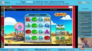 Donuts slot base game big win | Big Time Gaming | CasinoCasino