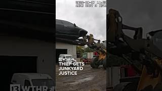 Car parts thief gets some junkyard justice before arrest