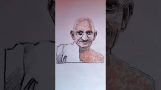 Oil pastel portrait drawing mk Gandhi #oilpastel