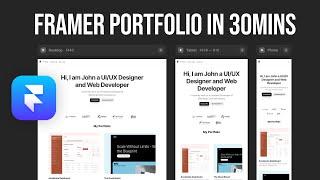 Framer Crash Course, A Beginner Guide to Learn Framer by Building a Portfolio Website in 30mins: