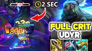 NEW KOREAN UDYR FULL CRIT BUILD 1 SHOTS BARON IN 2 SECONDS AND ENEMIES - High Elo Jungle Guide