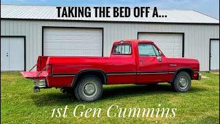 HOW TO TAKE A TRUCK BED OFF *1st Gen Cummins!!* Bed Off Frame Restoration