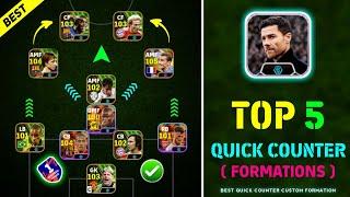 Top 5 Best Quick Counter Custom Formation In eFootball 2024 Mobile || Best Custom Formation For QC