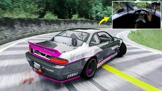 Nissan S14 Touge Drifting l (4K) Assetto Corsa Steering Wheel Gameplay