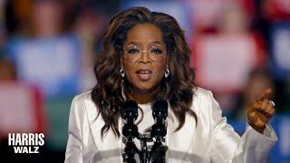 Oprah Winfrey Welcomes First-Time Voters To A Kamala Harris Rally