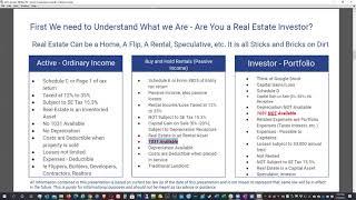 Real Estate Investor Tax Issues with Frank A   REITaxCPA   January 2021 - 1 of 7