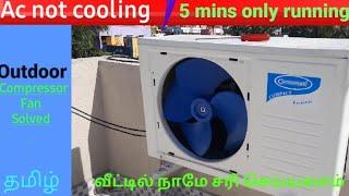 Ac no cooling / compressor 5 mins running /outdoor fan not running/solved #2024