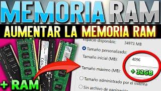 Como Configurar MEMORIA VIRTUAL en Windows 10 y 11 |  Más Memoria RAM (SIN COMPRAR)  2024