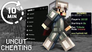 UNCUT* Hypixel Skywars Hacking with VAPE V4 in 2024 + UPDATED CONFIG (10 Minutes)