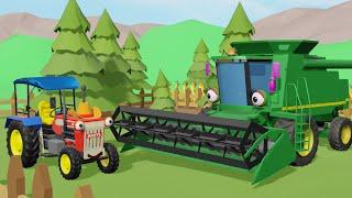 Colorful Tractor and Friends - A short adventure of agricultural Machinery on an Animated Farm