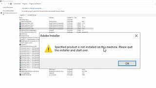 Uninstall error | specified product is not installed on this machine |Magic Trick!