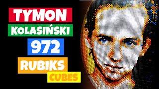 Tymon Kolasiński - 972 Rubiks Cubes mosaic