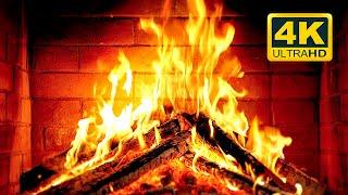  Cozy Fireplace 4K (12 HOURS). Fireplace with Crackling Fire Sounds. Fireplace Burning 4K