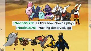 FULL WIND RIDER TEAM DESTROYED THIS NOOB ON POKEMON SHOWDOWN !!