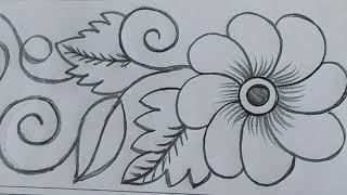 Hand embroidery new border line nakshi kantha design drawing tutorial,Beautiful design art