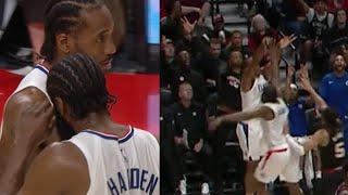 JAMES HARDEN GOT ON KAWHI'S NERVES JOKINGLY! FOR CONTESTING HIS SHOT DURIN GAME!